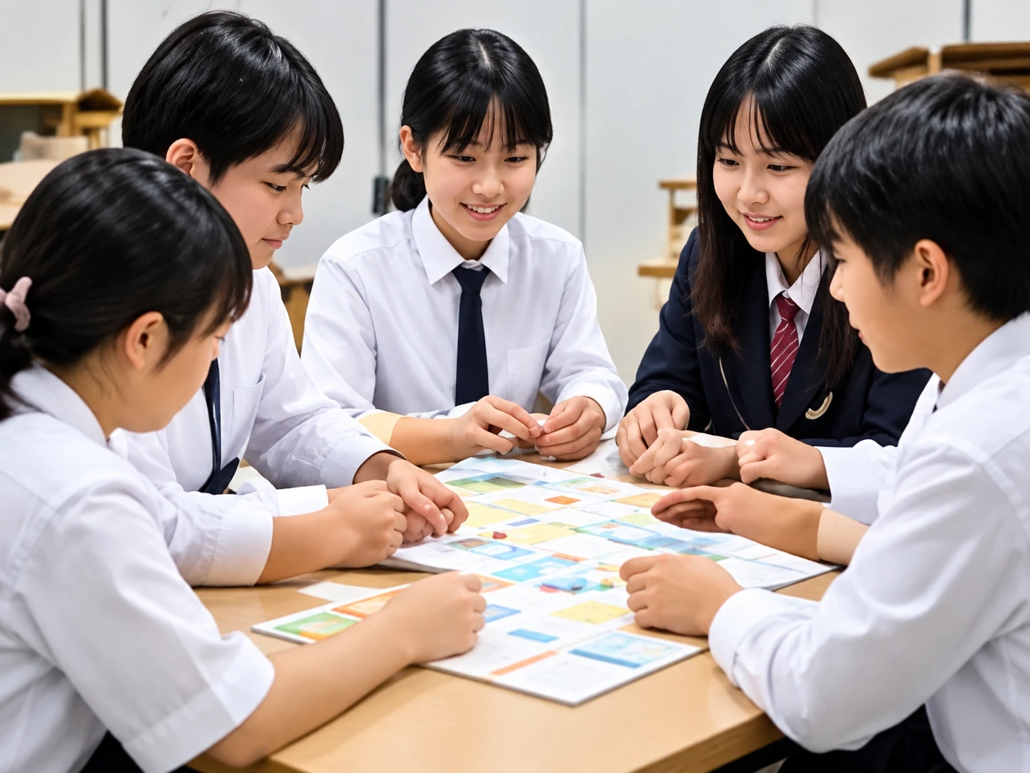 生徒たちが共に学ぶ授業風景のイメージ